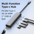 6 In 1 Multiport USB3.0 Converter Splitter USB C HUB Adapter For Laptop Phone