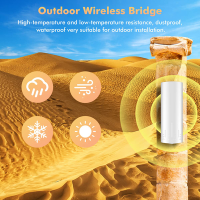 Warehouse Farm Monitoring Systems PTP Wireless Bridge 5ghz 3km 24V PoE 2 LAN 14dBi
