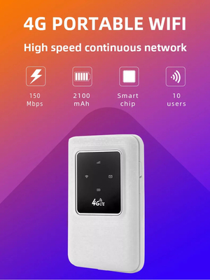 150Mbps 10Users WPS SMS Mifis Wireless 4g Lte Wifi 4g Sim Card Router With Battery
