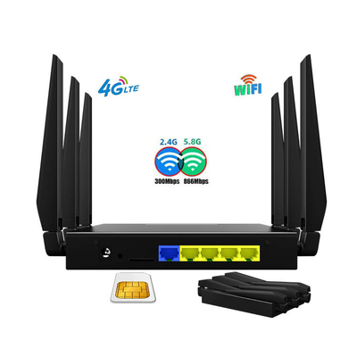 Industrial Dual Band 1200Mbps Wifi 4G Router RJ45 WAN LAN Ethernet LTE Sim Card