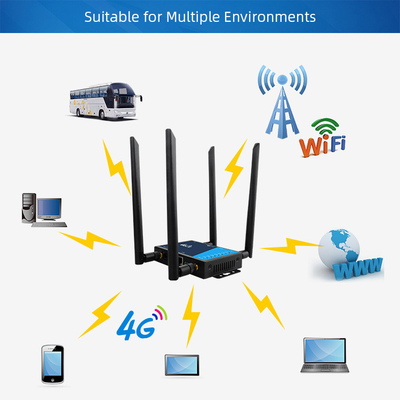 4G LTE Industrial Router 300Mbps 2X 10 / 100 / 1000Mbps RJ45 Ports