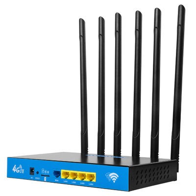 6 Antennas 1200Mbps WiFi Router Black Dual Band Sim Card Router